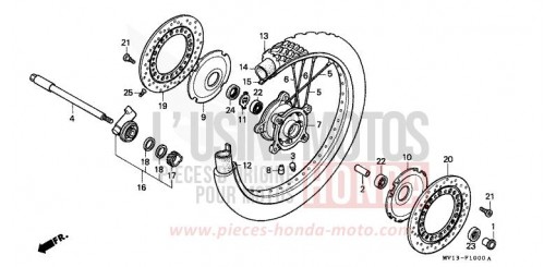 FRONT WHEEL XRV750N de 1992